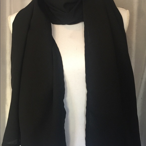 Black Chiffon scarf,wrap,shawl,72”x31” - Picture 1 of 4